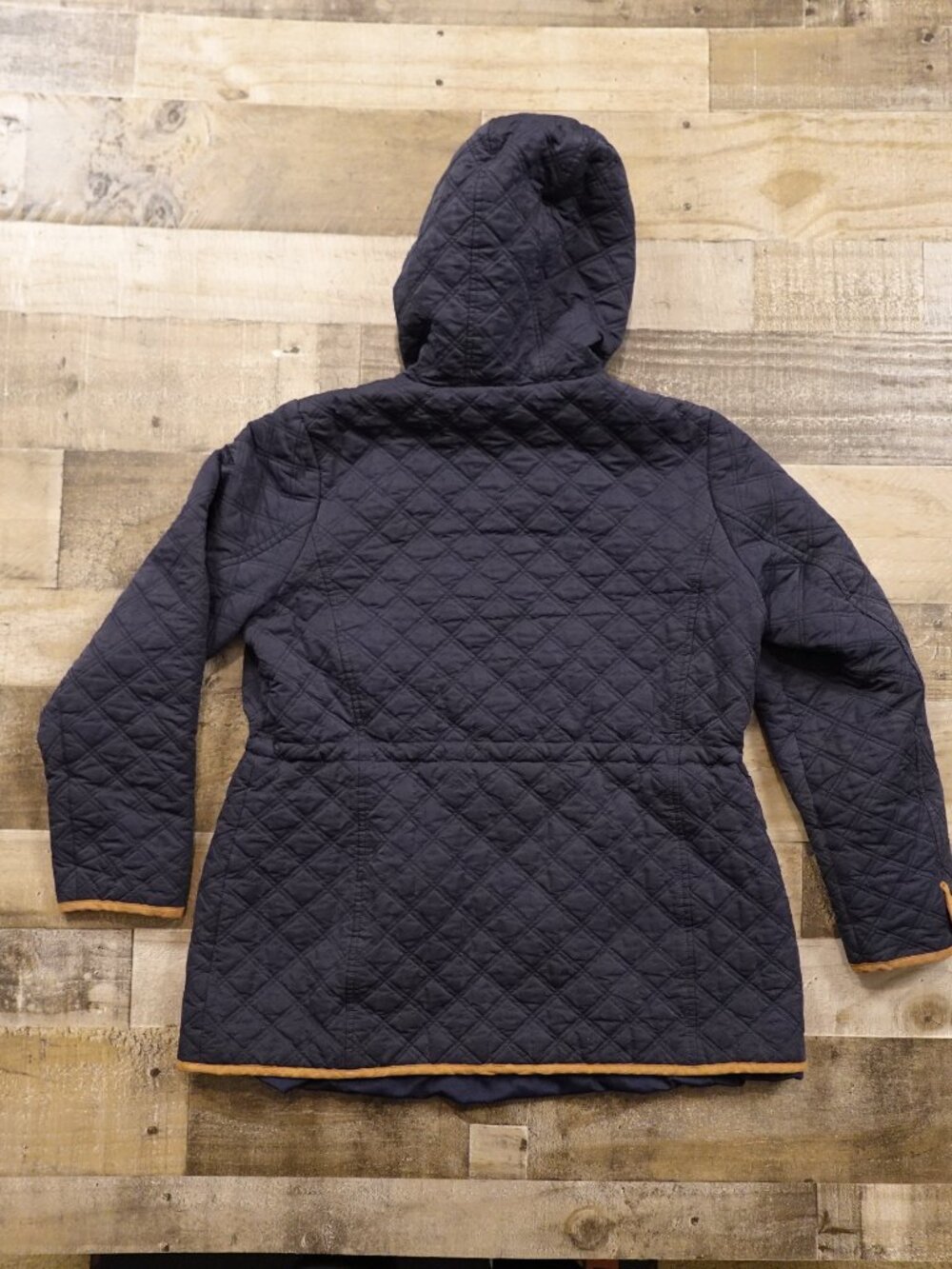 Orvis Quilted Hooded Jacket Women’s Large Navy Insulated Outdoor - Picture 8 of 13